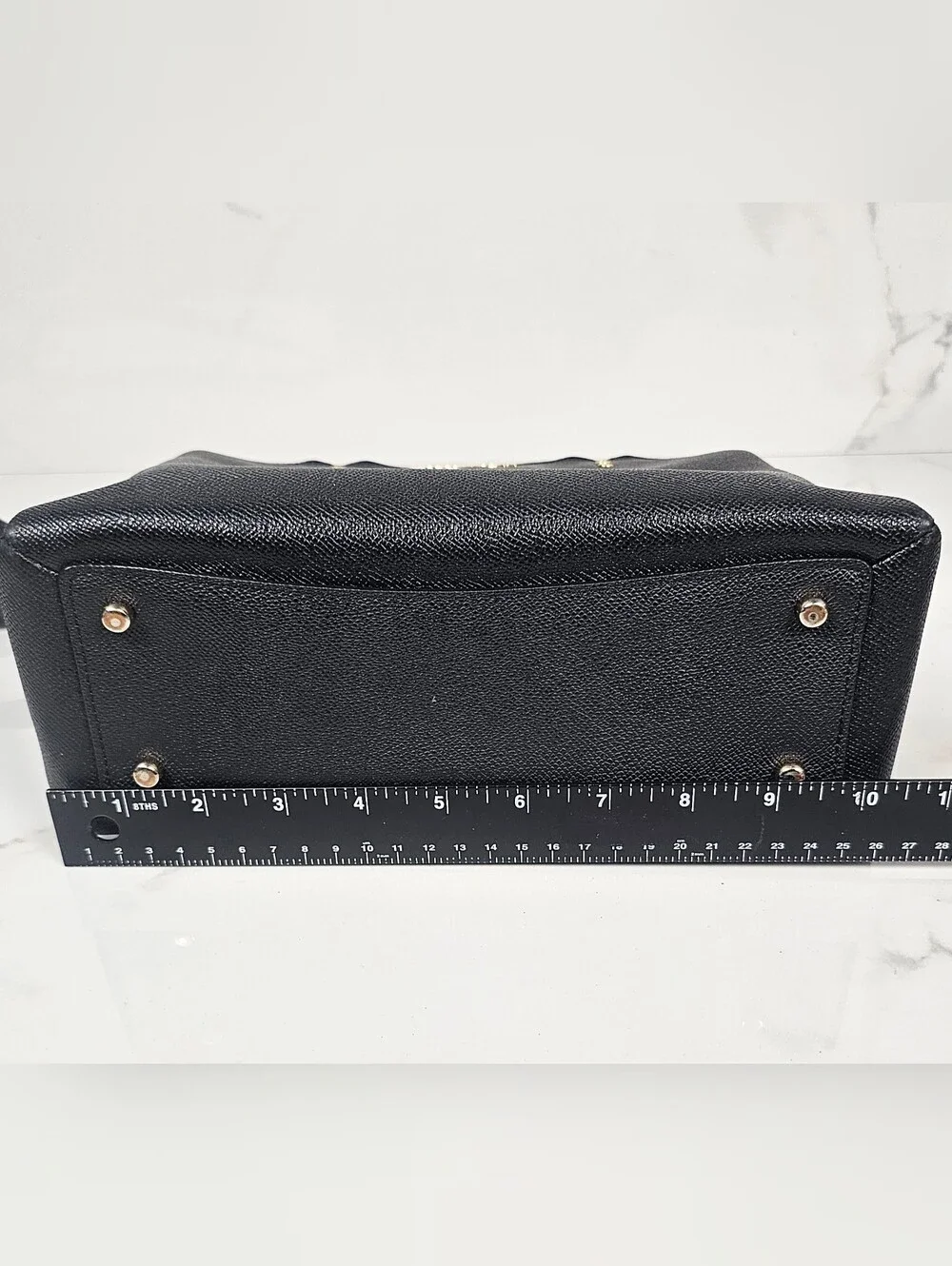 Coach 91146 Mini Lillie Carryall‎ Black Crossgrain Leather Satchel Crossbody Bag